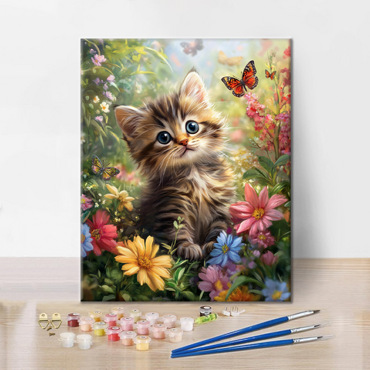Chaton de jardin – Peinture par numéros