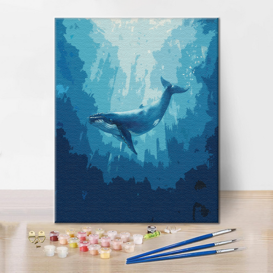 Baleine bleue – Peinture par numéros