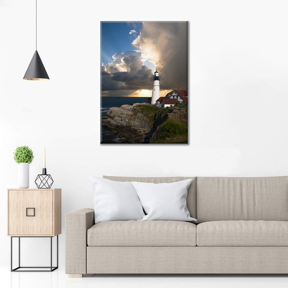 Phare solitaire – Peinture par numéros