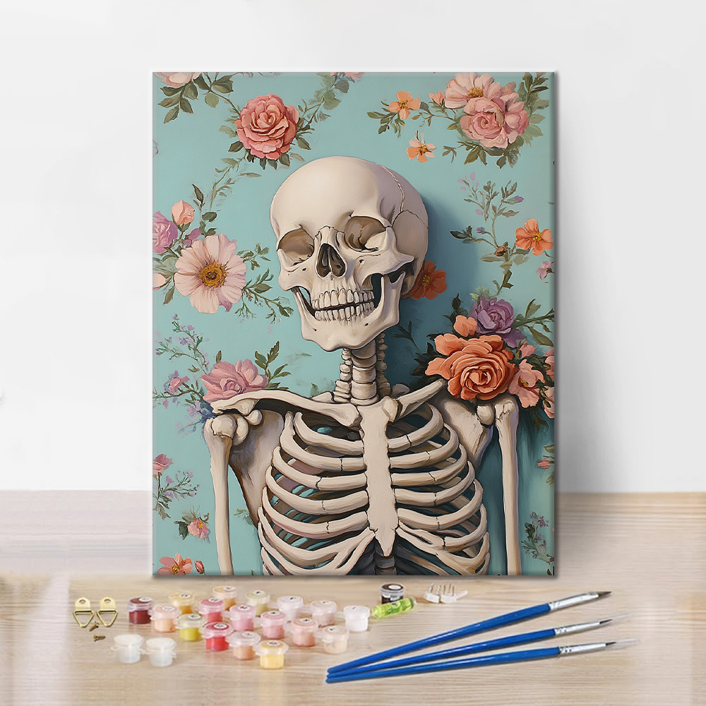 Crâne souriant – Peinture par numéros