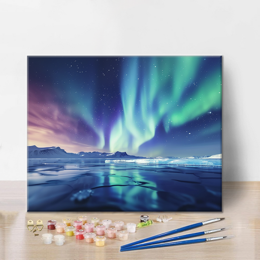 Aurore et lac – Peinture par numéros