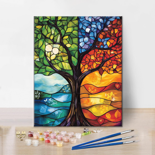 Arbre des quatre saisons – Peinture par numéros