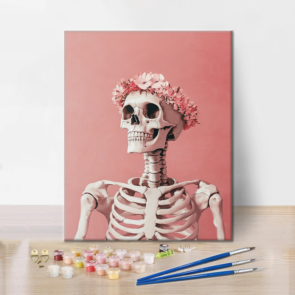 Fleur et Crâne – Peinture par numéros