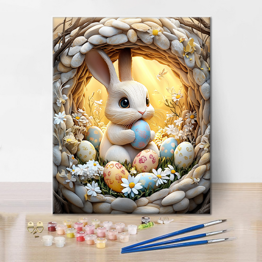 Le lapin dans la grotte - Peindre par numéros