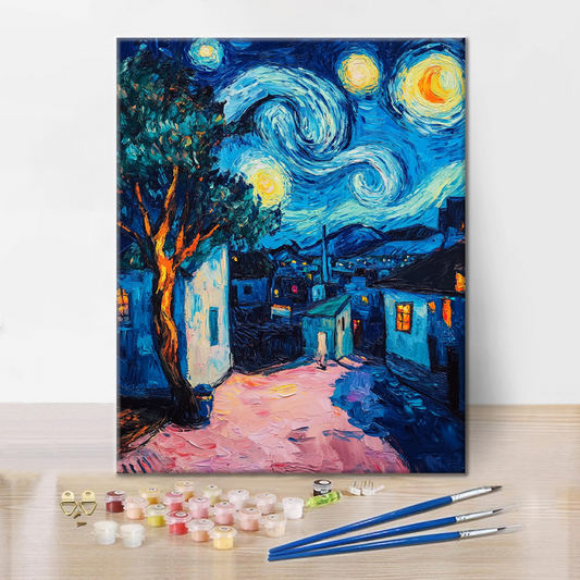 Une ville sous les étoiles - Peinture par numéros