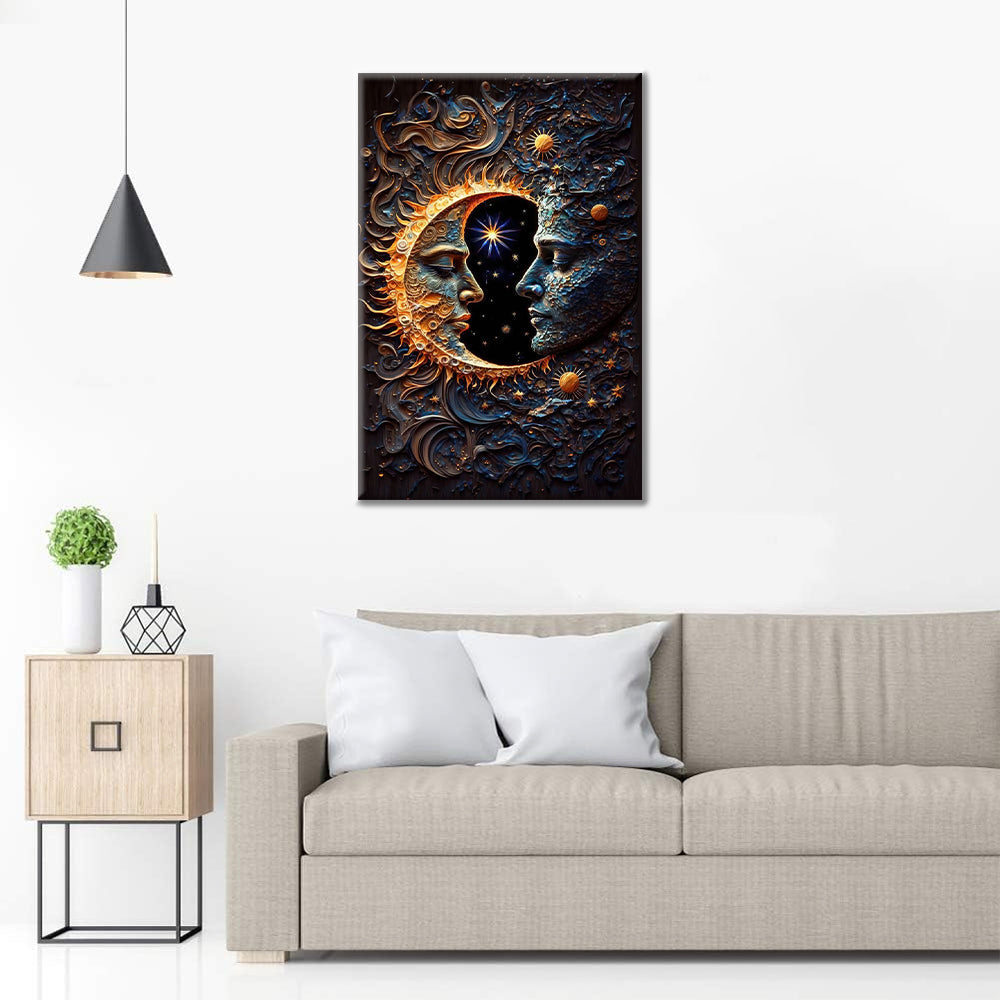 Harmonie Céleste Soleil et Lune Solaire - Peinture par Numéros