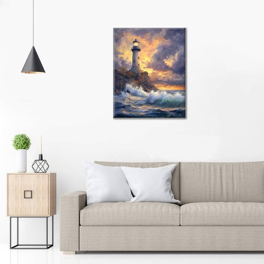 Phare au bord de l'océan - Peinture par numéros