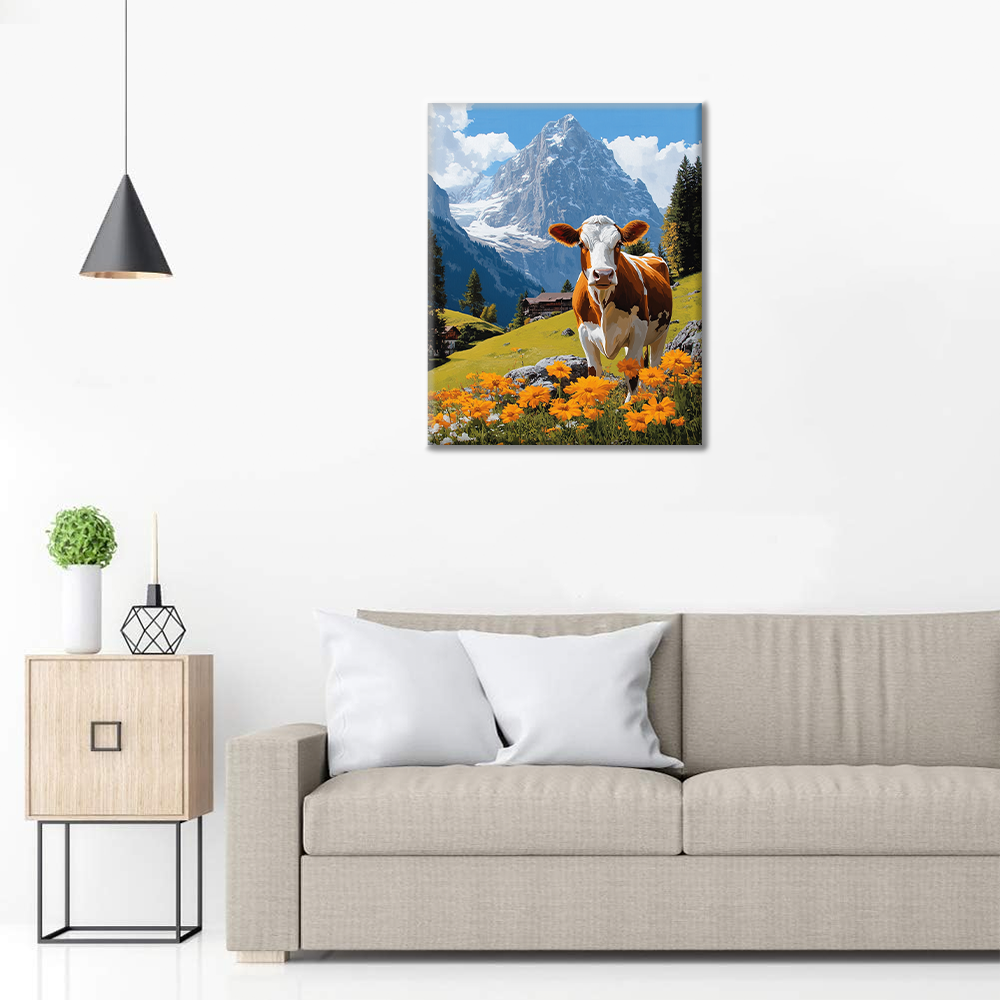 Vache Suisse - Peinture par Numéros