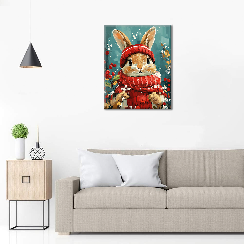 Lapin de Noël - Peinture par numéros