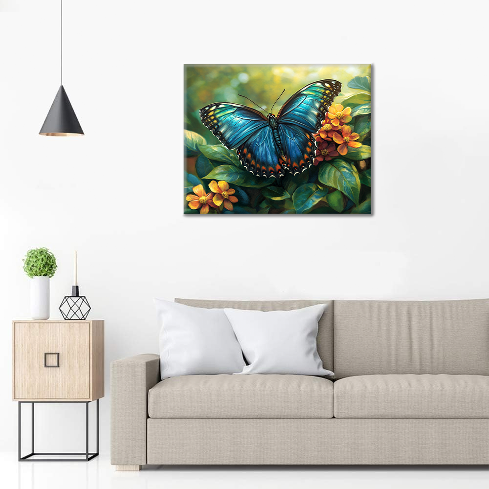 Papillon bleu – Peinture par numéros