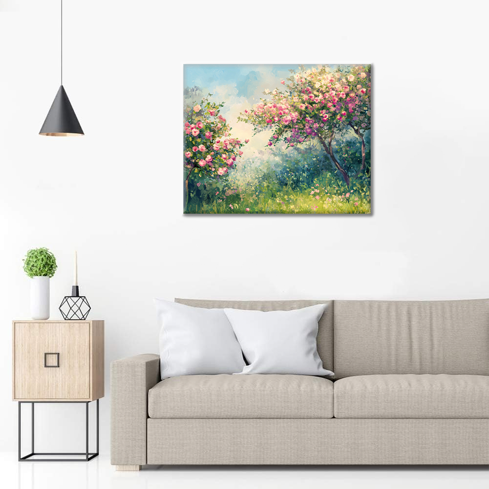 Fleurs de cerisier printanières - Peinture par numéros