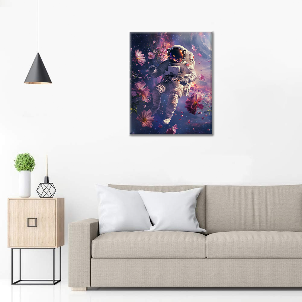Promenade dans l'espace dans un cosmos onirique - Peinture par numéros