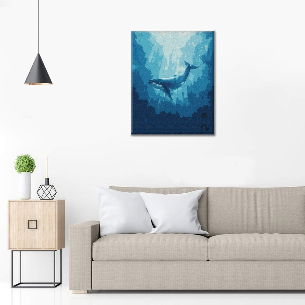 Baleine bleue – Peinture par numéros