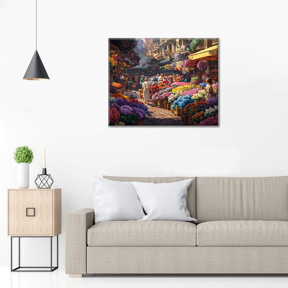 Marché aux fleurs – Peinture par numéros