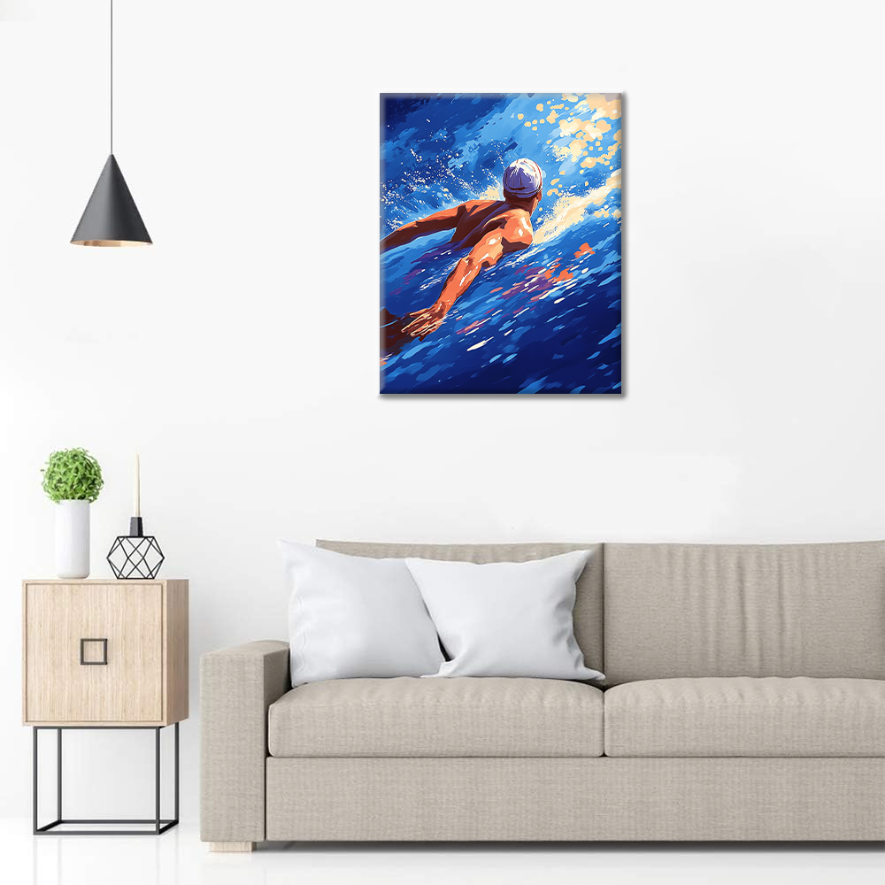 Natation – Peinture par numéros