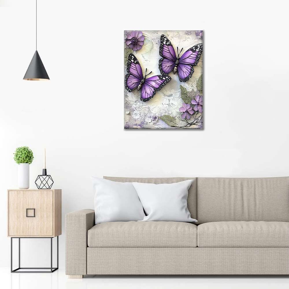 Papillon violet – Peinture par numéros