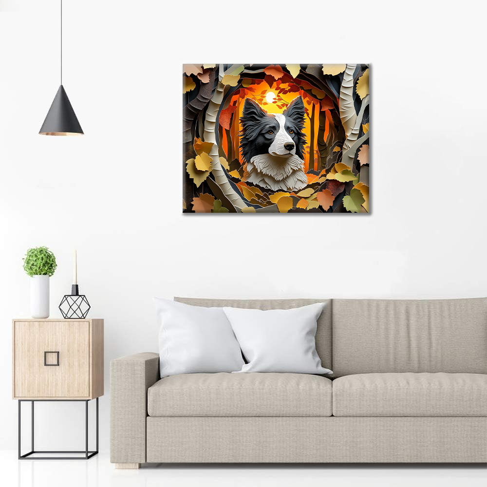 Chuchotements d'automne du Border Collie - Peindre par numéros