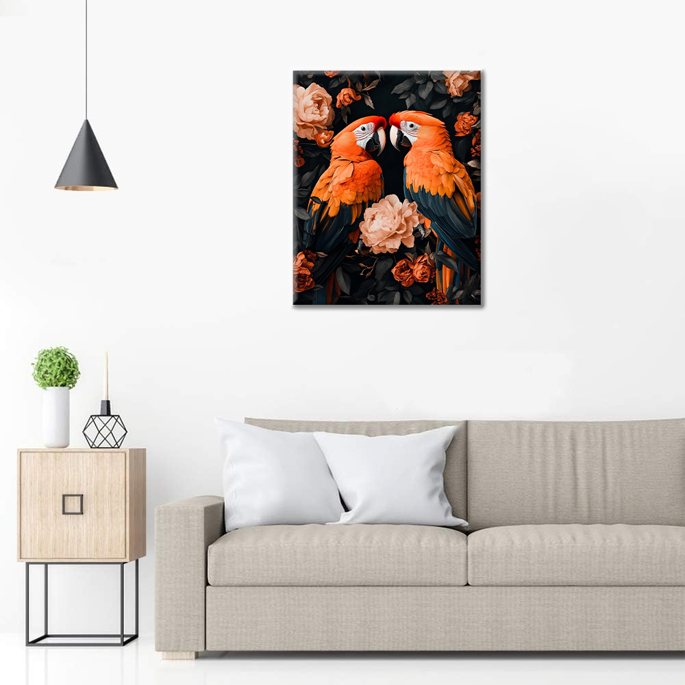 Couple de Perroquets - Peinture par Numéros