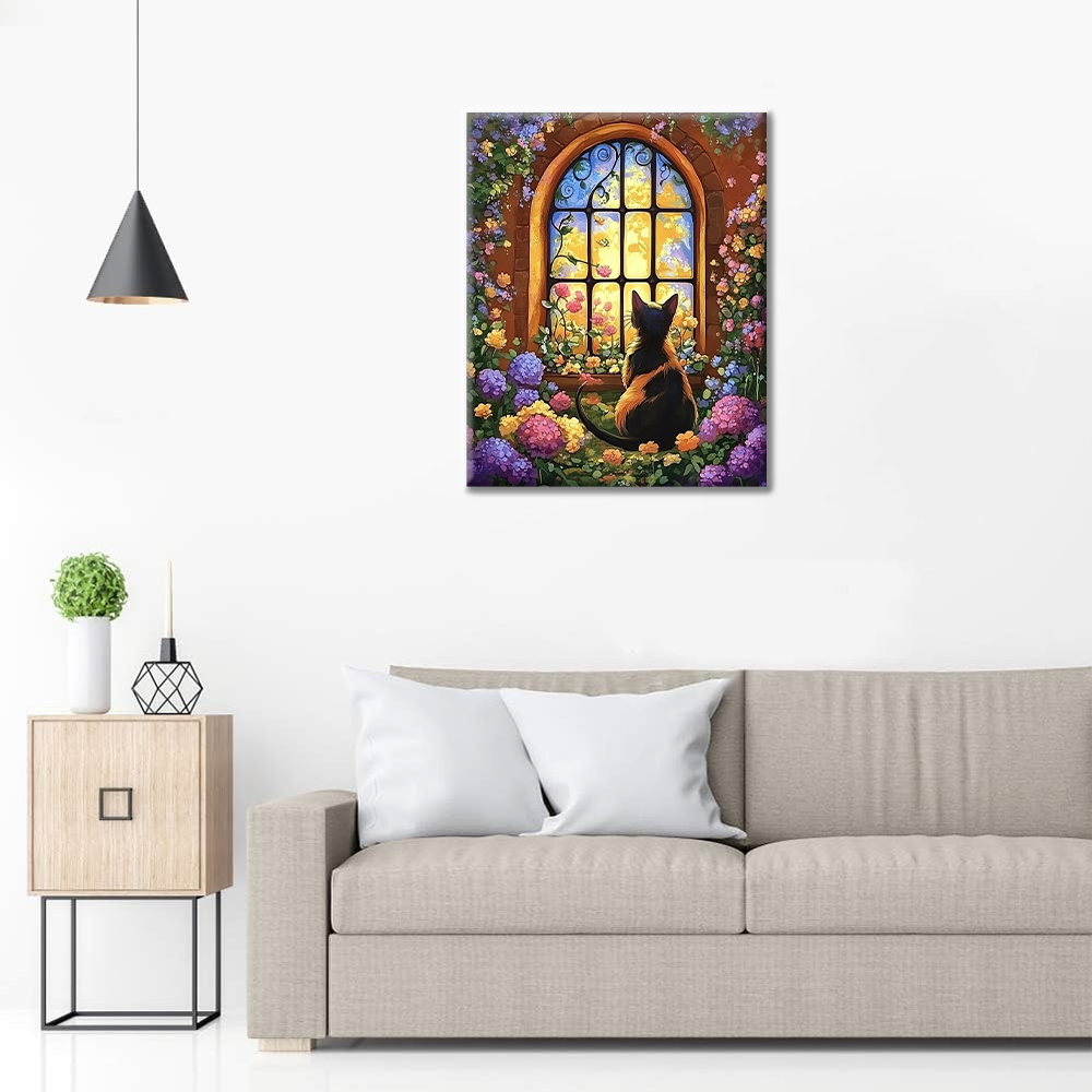 Fleurs et chats – Peinture par numéros
