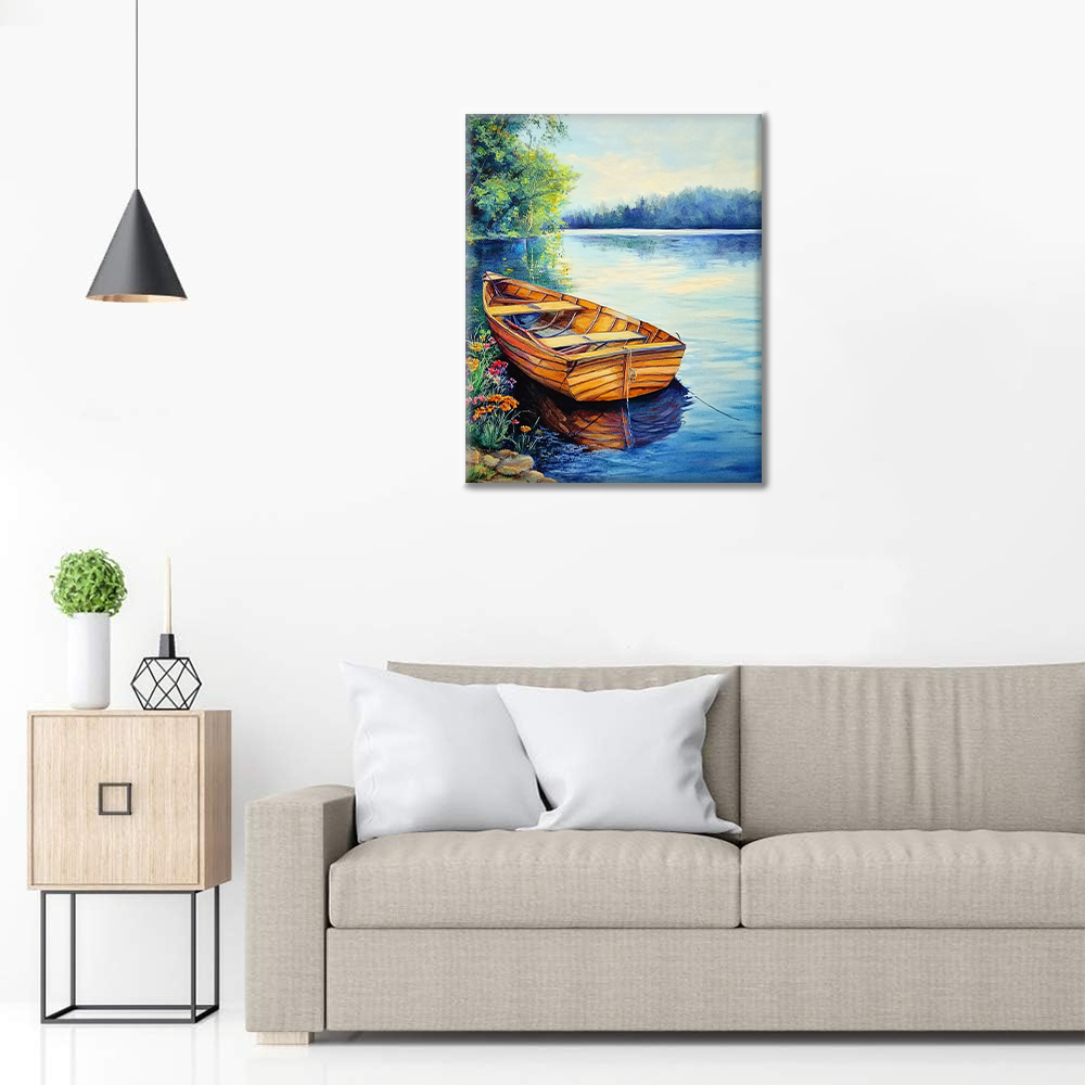Bateaux sur le lac – Peinture par numéros