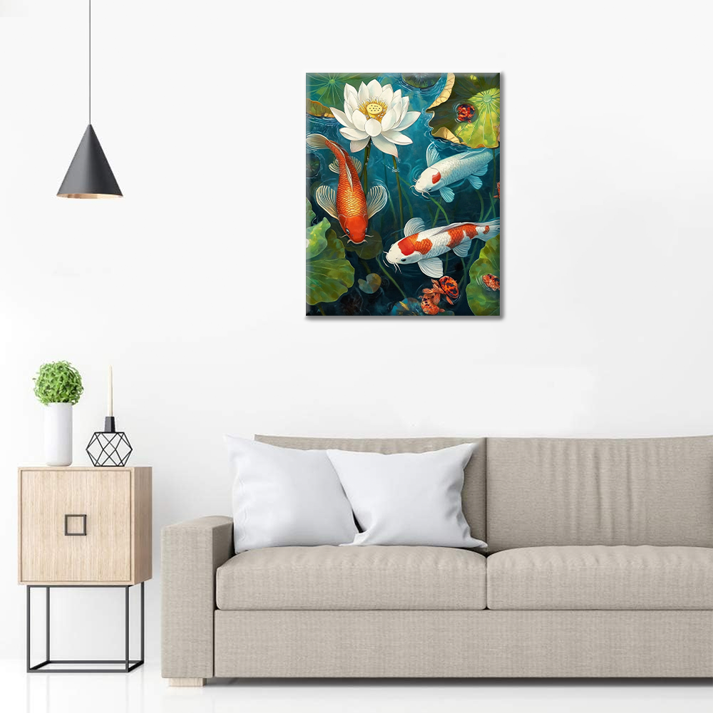 Koi dans l'étang - Peinture par numéros