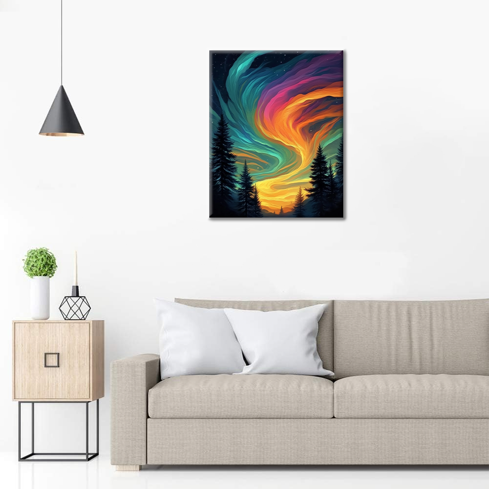 Galaxie tourbillonnante colorée – Peinture par numéros