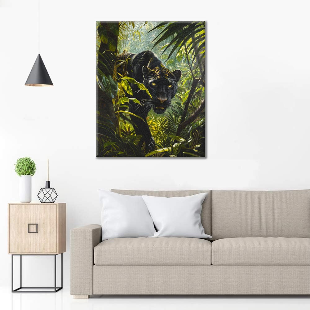 Panthère noire – Peinture par numéros