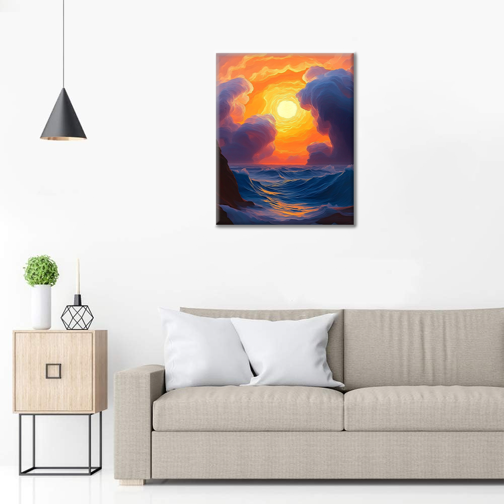 Coucher de soleil de rêve – Peinture par numéros