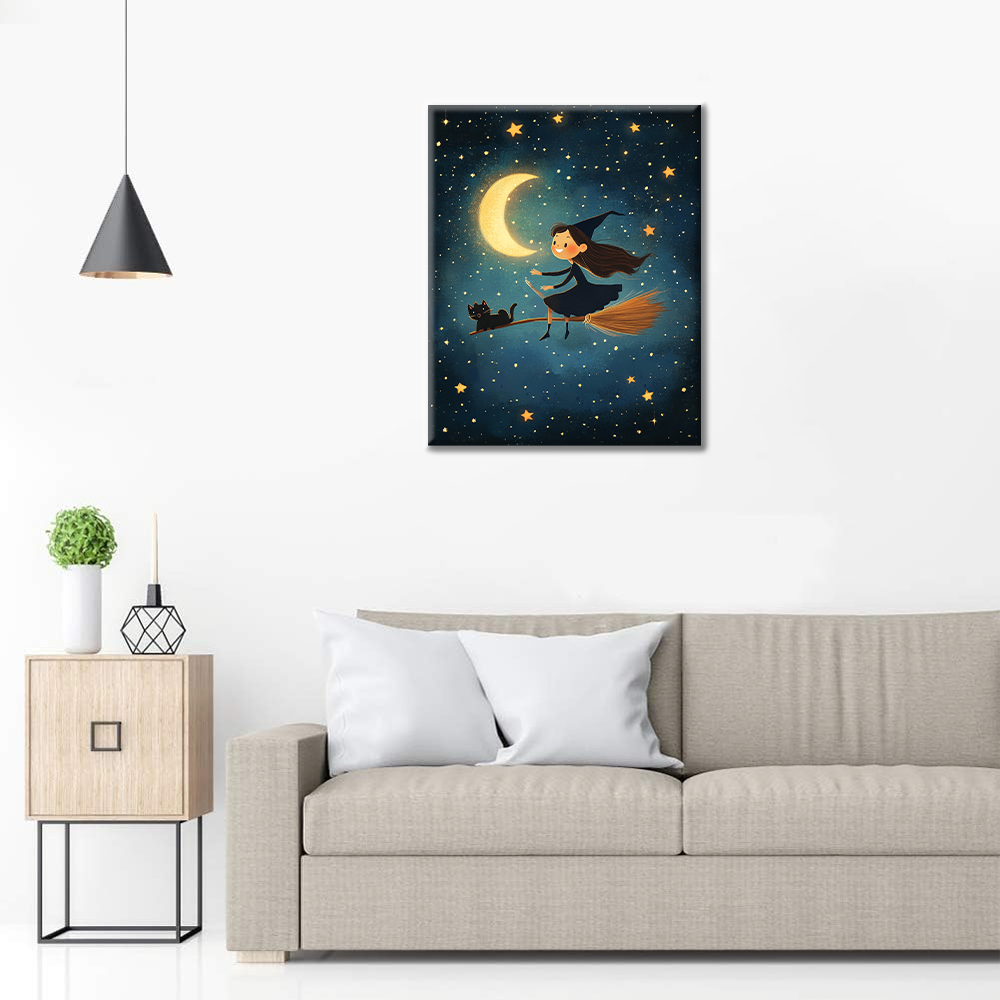 La sorcière au clair de lune – Peinture par numéros
