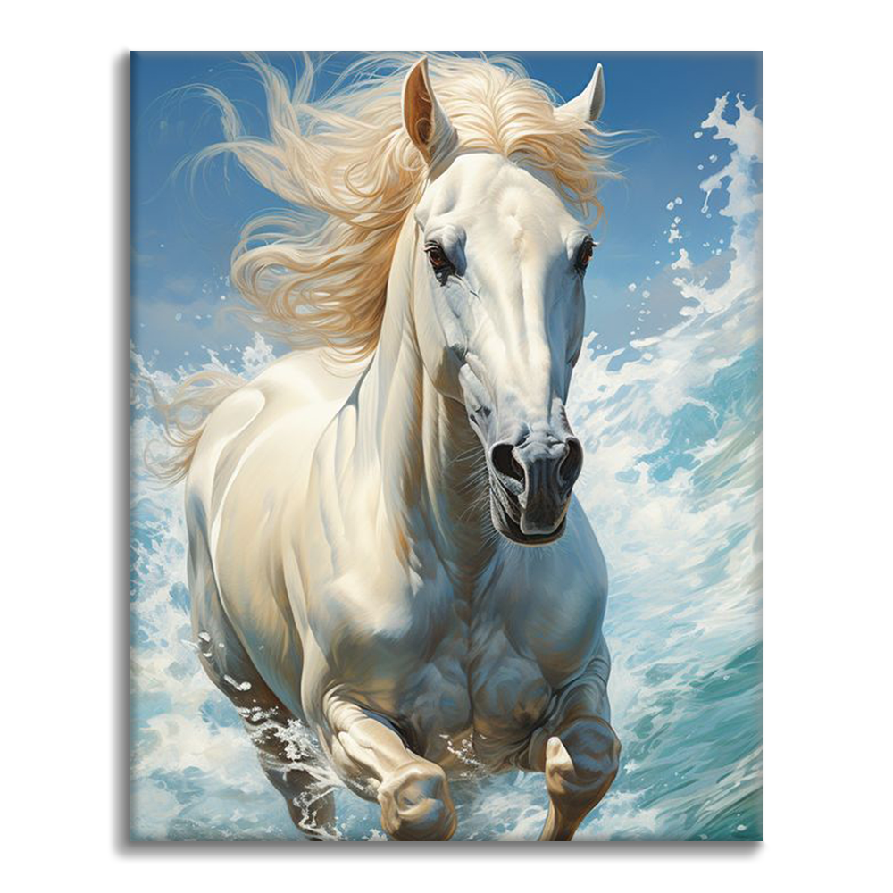 Cheval majestueux en train de courir - Peinture par numéros