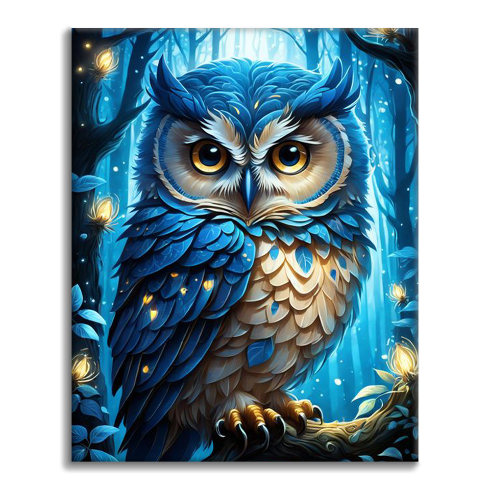 Chouette bleue – Peinture par numéros