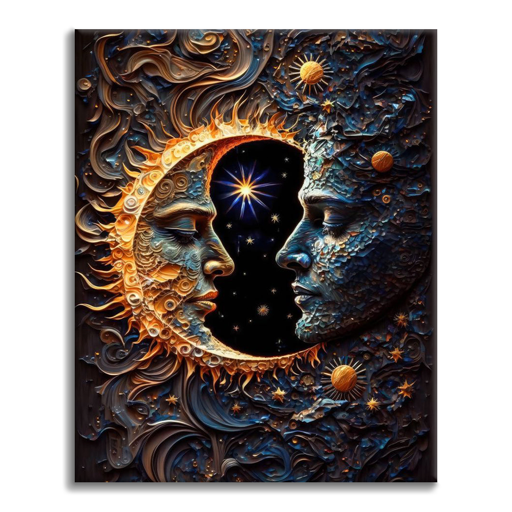 Harmonie Céleste Soleil et Lune Solaire - Peinture par Numéros