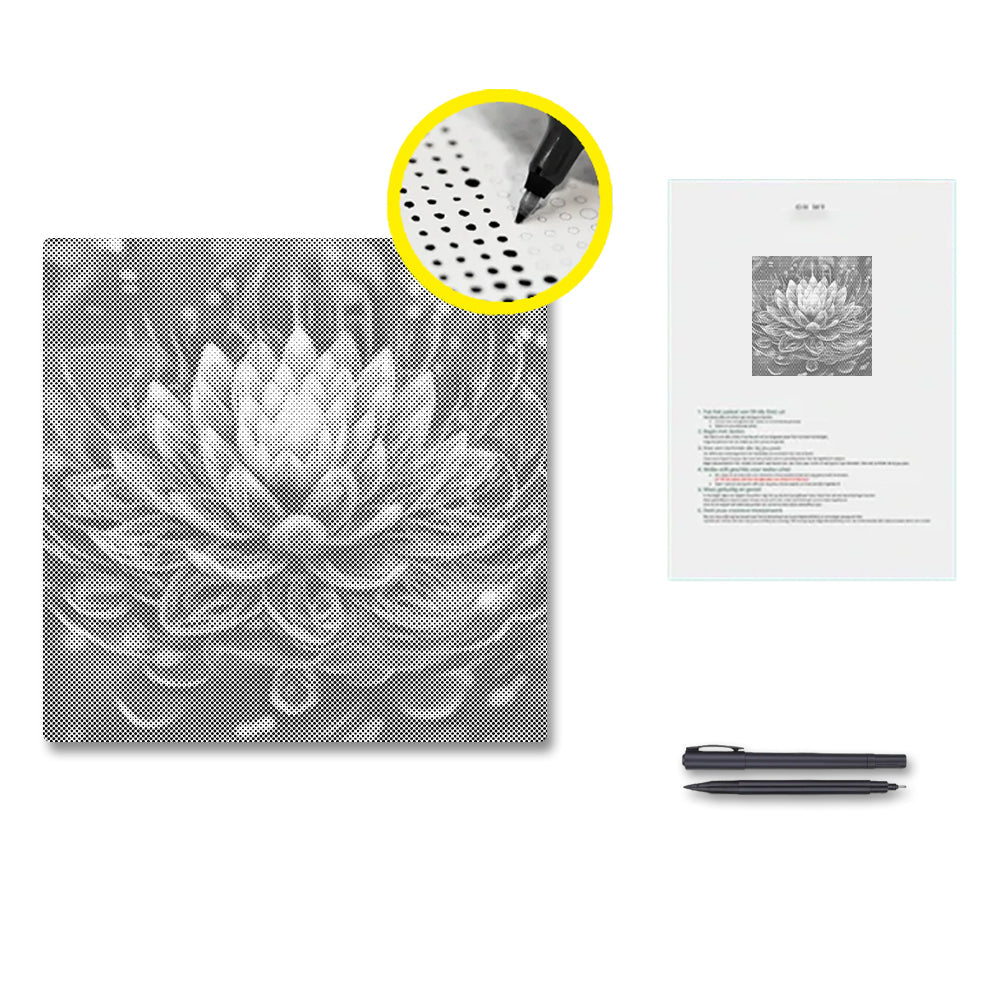 Fleur de lotus mystique - Peinture à points
