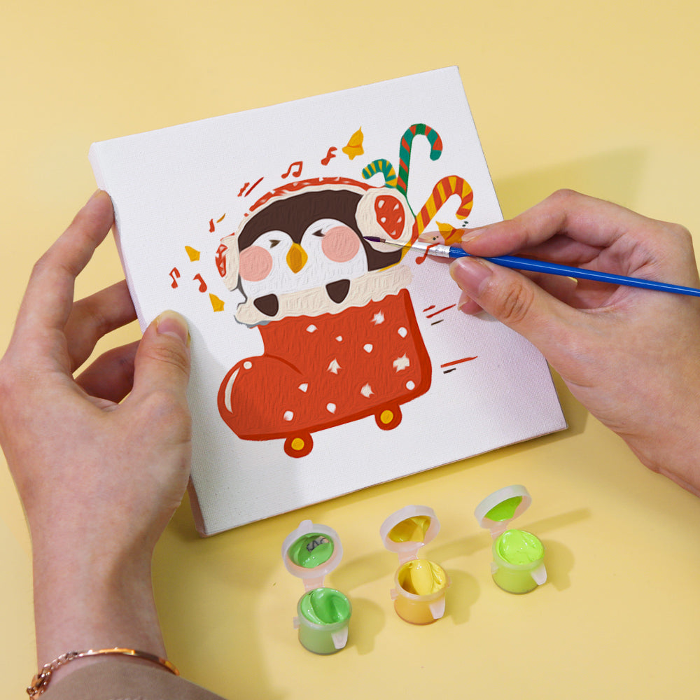 Pingouin de Noël – Peinture par numéros