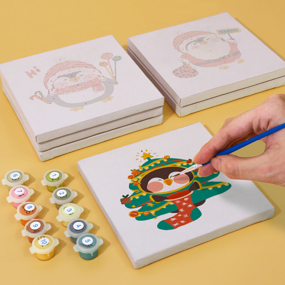 Pingouin de Noël – Peinture par numéros