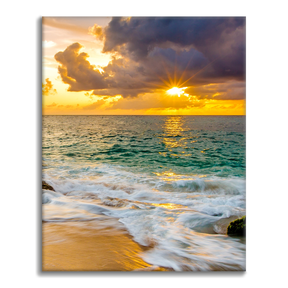 Coucher de soleil coloré sur la plage - Peinture par numéros