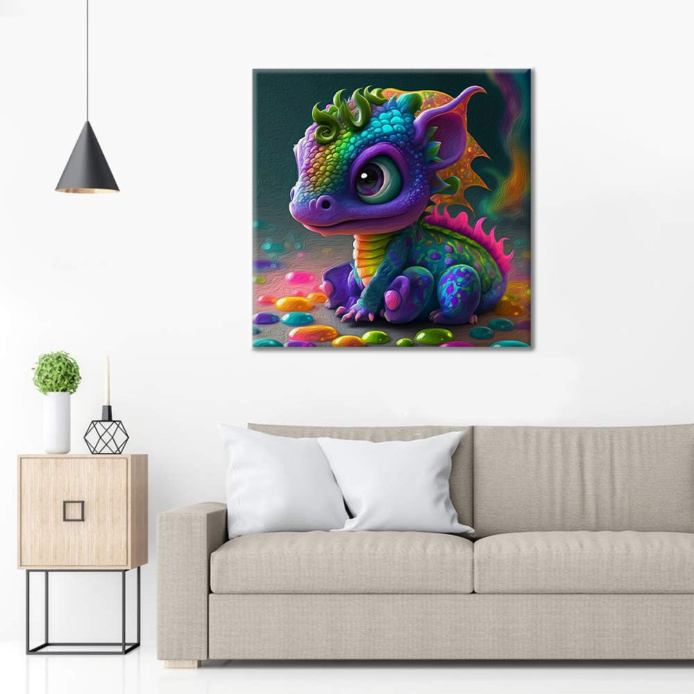 Petit dragon mignon – Peinture par numéros