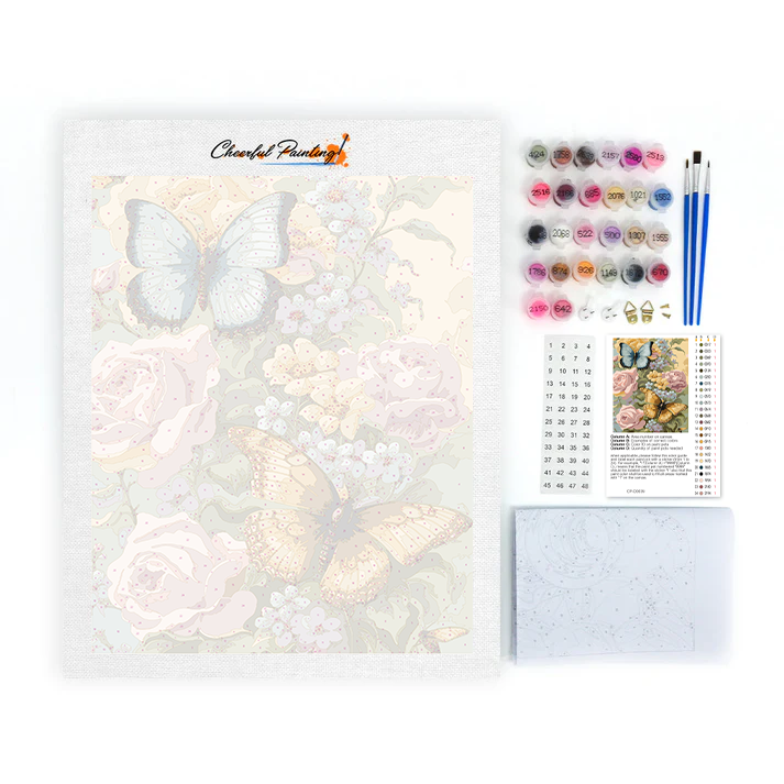 Fleurs Papillons - Peinture par numéros