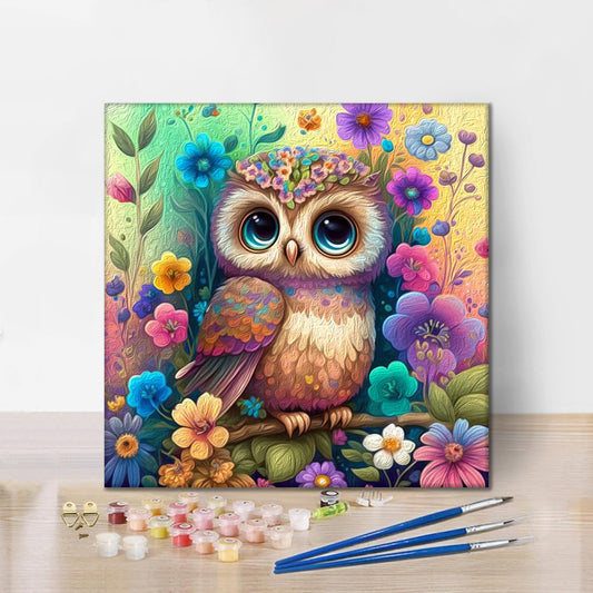 Bébé hibou tout doux et mignon - Peinture par numéros