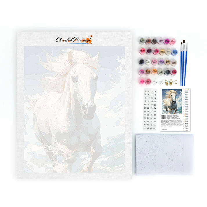 Cheval majestueux en train de courir - Peinture par numéros