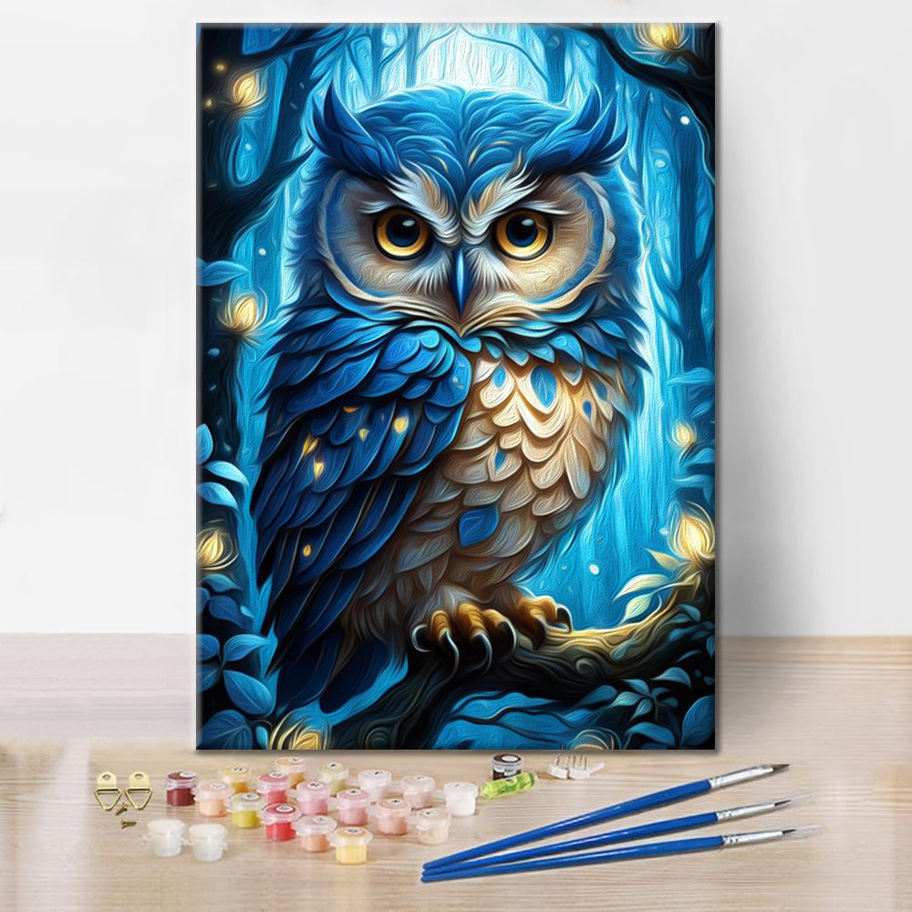 Chouette bleue – Peinture par numéros