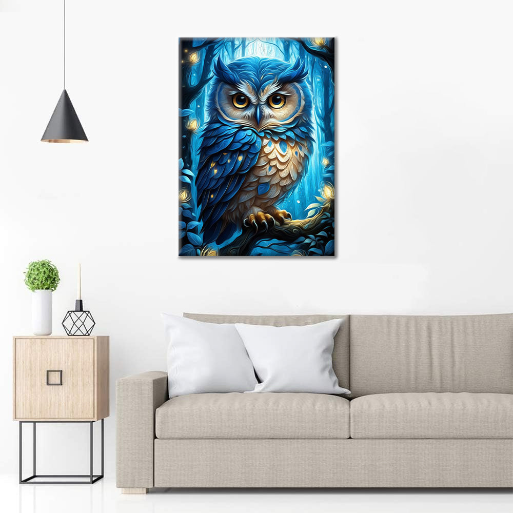 Chouette bleue – Peinture par numéros