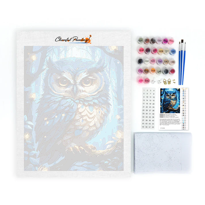 Chouette bleue – Peinture par numéros