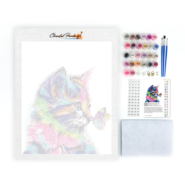Chats et papillons – Peinture par numéros