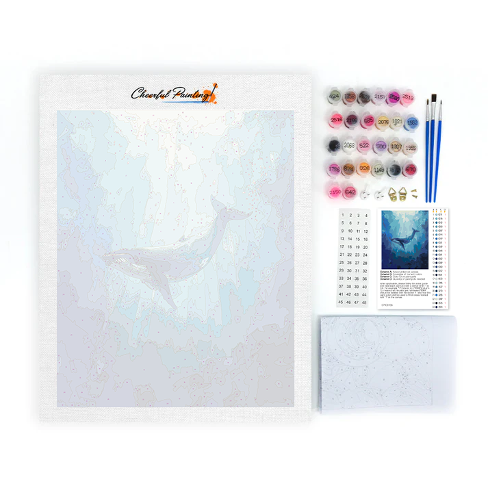 Baleine bleue – Peinture par numéros