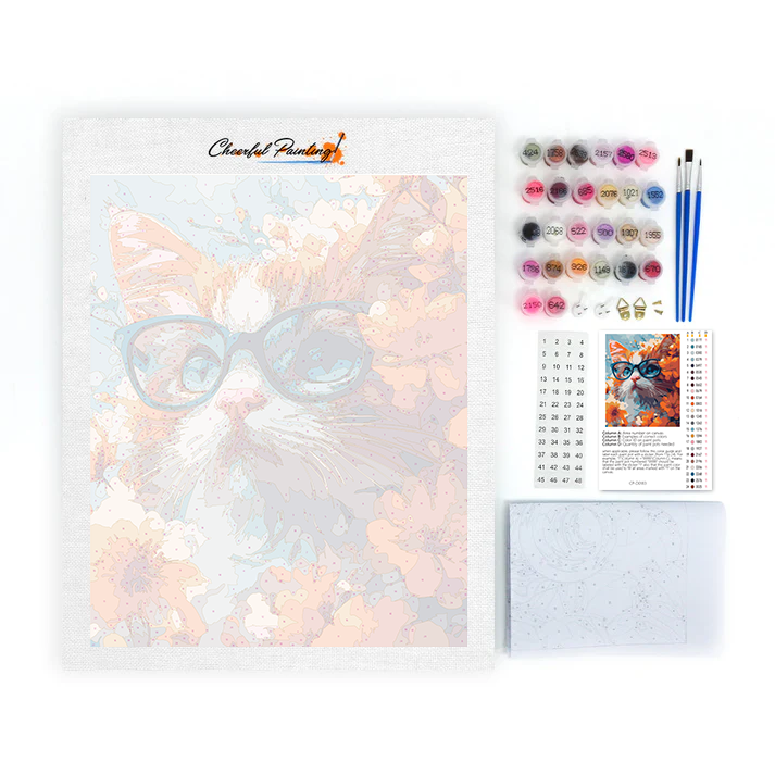 Chat avec des lunettes - Peinture par numéros