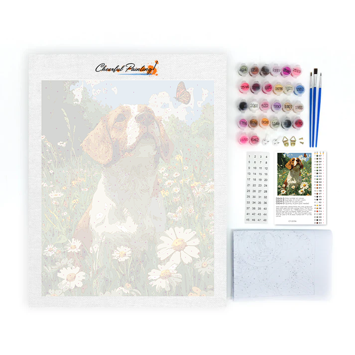 Chien et papillon – Peinture par numéros