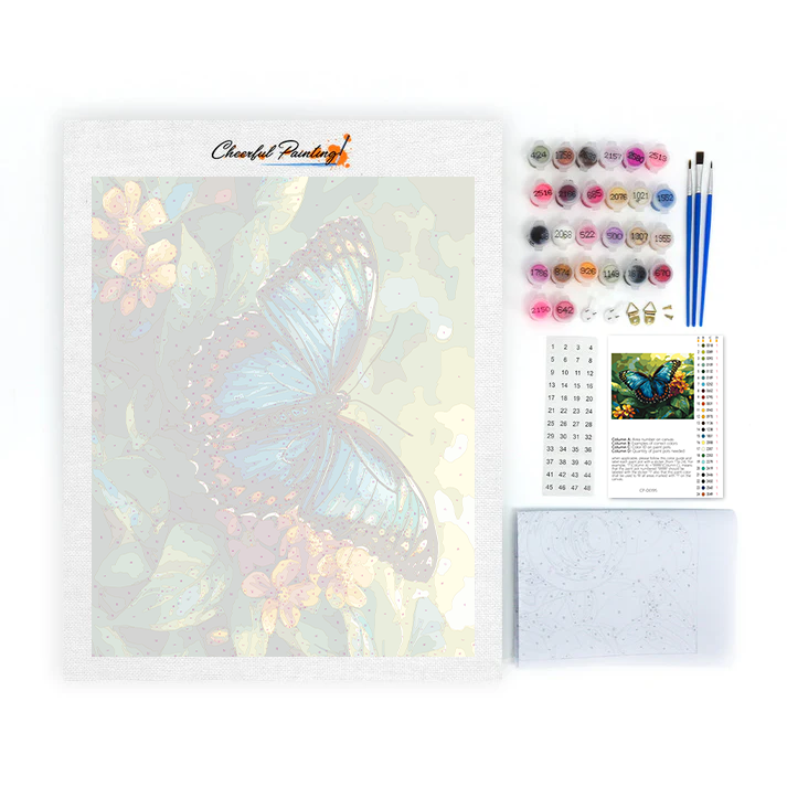 Papillon bleu – Peinture par numéros