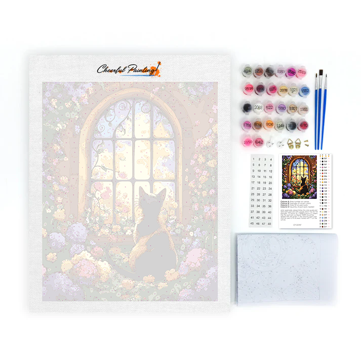 Fleurs et chats – Peinture par numéros