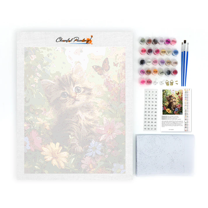 Chaton de jardin – Peinture par numéros